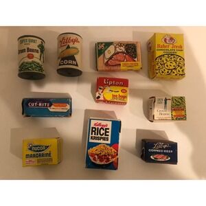 10 Vintage Miniature Play Food‎ Cardboard